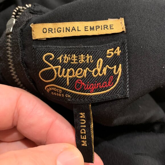 Superdry 54 Women SZ. Medium Black Front Zip Mesh Lined Sleeveless Mini Dress - Picture 5 of 5